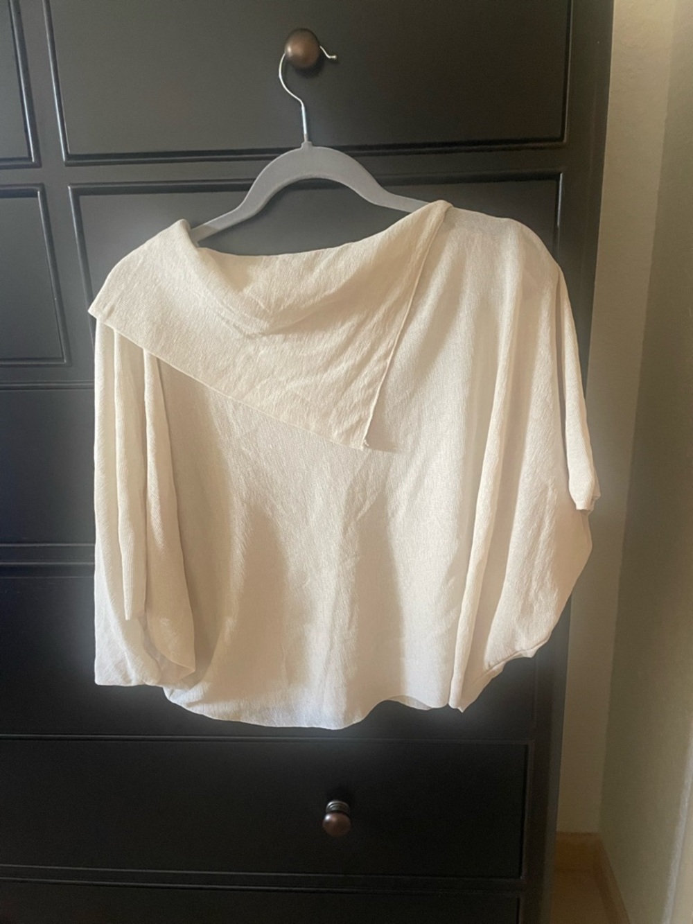 Zara Cream Draped Boatneck Sweater